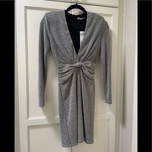 ZARA sparkle dress with shoulder pads XS